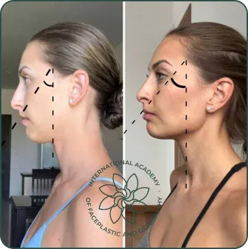The contours of the chin and jaw have become sharper
