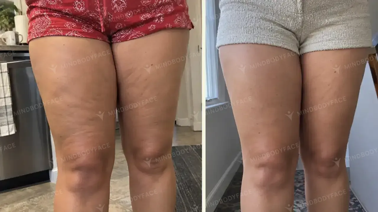 Inner and front thighs look firmer and smoother