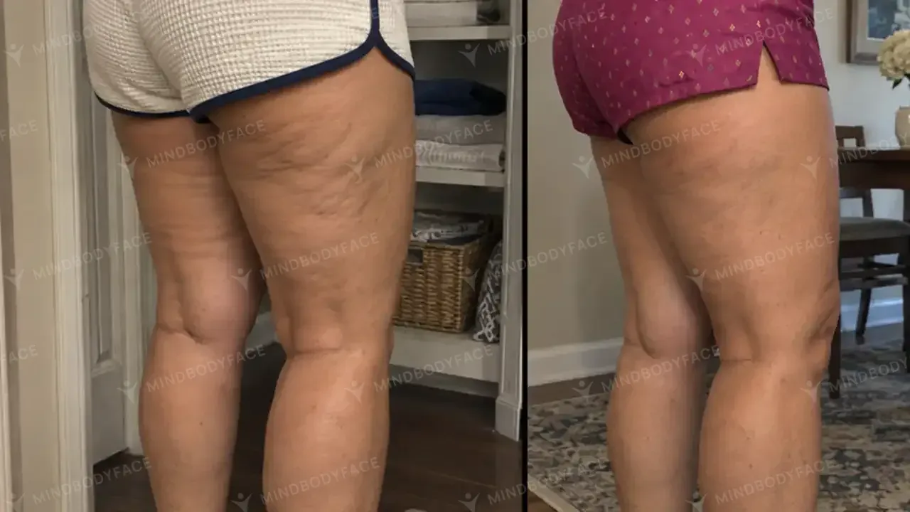 Back and side of the thighs look smoother and firmer
