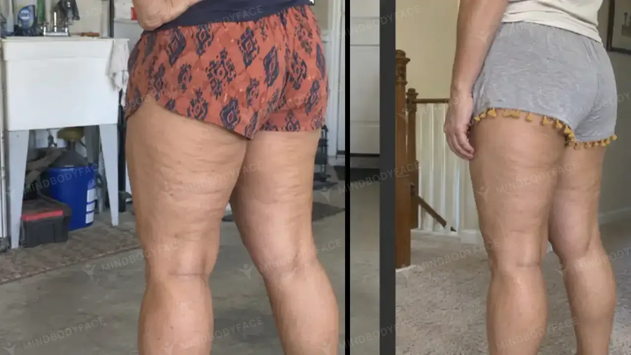 Back of the thigh looks more even